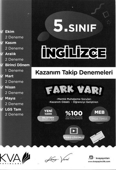İNGİLİZCE KAZANIM TAKİP DENEMELERİ FARK VAR Fenomen Fotokopi - YKS - KPSS - ALES