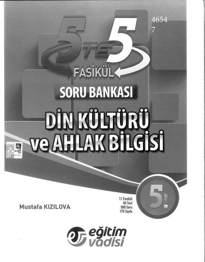 DİN KÜLTÜRÜ VE AHLAK BİLGİSİ SORU BANKASI Fenomen Fotokopi - YKS - KPSS - ALES