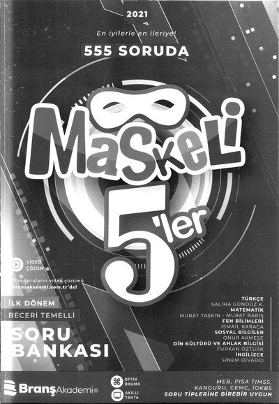 555 SORUDA MASKELİ 5'LER Fenomen Fotokopi - YKS - KPSS - ALES