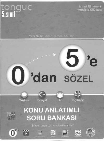 0'DAN 5'E SÖZEL KONU ANLATIMLI SORU BANKASI Fenomen Fotokopi - YKS - KPSS - ALES