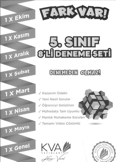 FARK VAR 8'Lİ DENEME SETİ Fenomen Fotokopi - YKS - KPSS - ALES