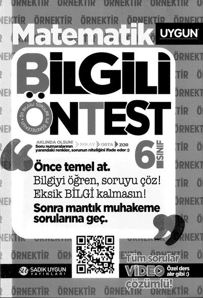 MATEMATİK BİLGİLİ ÖNTEST Fenomen Fotokopi - YKS - KPSS - ALES