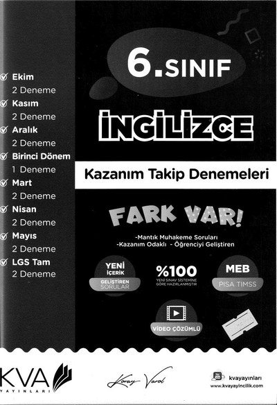 İNGİLİZCE KAZANIM TAKİP DENEMELERİ FARK VAR Fenomen Fotokopi - YKS - KPSS - ALES