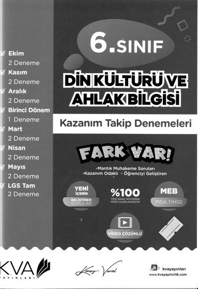 DİN KÜLTÜRÜ VE AHLAK BİLGİSİ FARK VAR Fenomen Fotokopi - YKS - KPSS - ALES