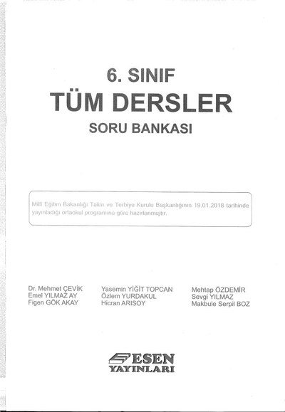 TÜM DERSLER SORU BANKASI