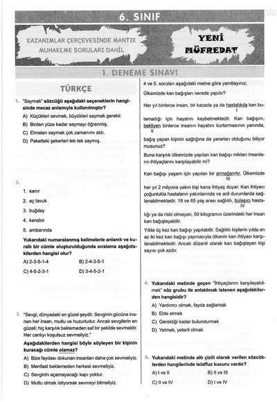6 ADET DENEME ÇÖZÜMLÜ Fenomen Fotokopi - YKS - KPSS - ALES