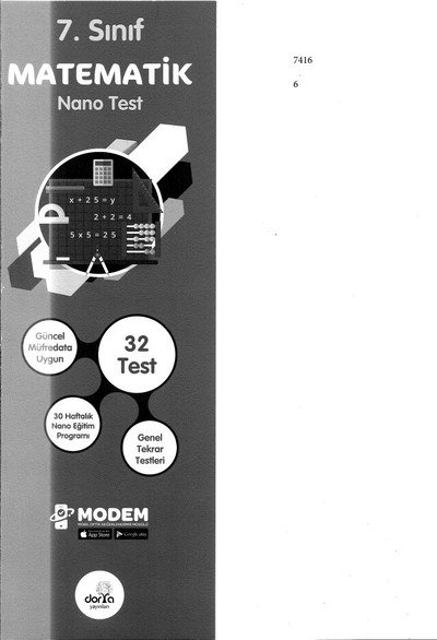 MATEMATİK NANO TEST 32 TEST Fenomen Fotokopi - YKS - KPSS - ALES