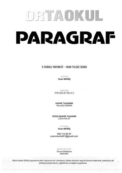 ORTAOKUL PARAGRAF Fenomen Fotokopi - YKS - KPSS - ALES