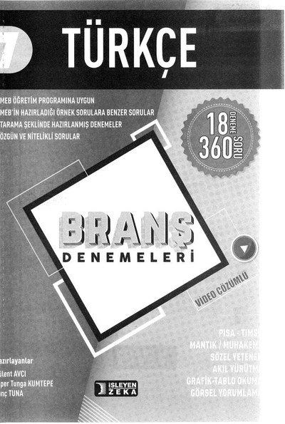 TÜRKÇE BRANŞ DENEMELERİ 18 DENEME Fenomen Fotokopi - YKS - KPSS - ALES