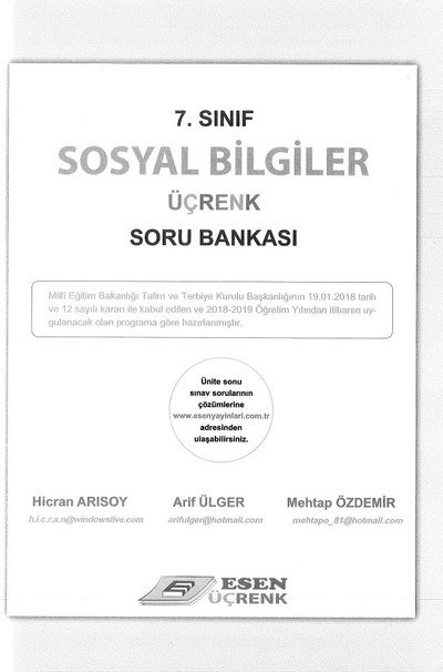SOSYAL BİLGİLER ÜÇRENK SORU BANKASI Fenomen Fotokopi - YKS - KPSS - ALES