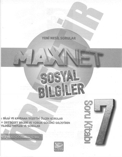 MAXNET SOSYAL BİLGİLER SORU KİTABI Fenomen Fotokopi - YKS - KPSS - ALES