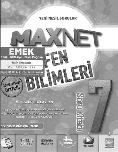 MAXNET FEN BİLİMLERİ SORU KİTABI Fenomen Fotokopi - YKS - KPSS - ALES