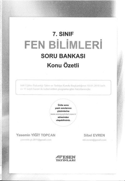 FEN BİLİMLERİ SORU BANKASI KONU ÖZETLİ Fenomen Fotokopi - YKS - KPSS - ALES
