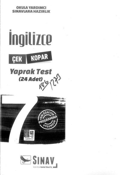 İNGİLİZCE YAPRAK TEST 24 ADET Fenomen Fotokopi - YKS - KPSS - ALES