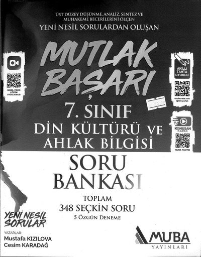 MUTLAK BAŞARI DİN KÜLTÜRÜ VE AHLAK BİLGİSİ SORU BANKASI Fenomen Fotokopi - YKS - KPSS - ALES