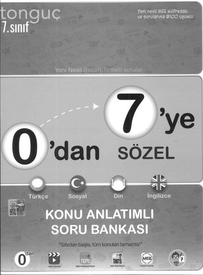 0'DAN 7'YE SÖZEL KONU ANLATIMLI SORU BANKASI Fenomen Fotokopi - YKS - KPSS - ALES