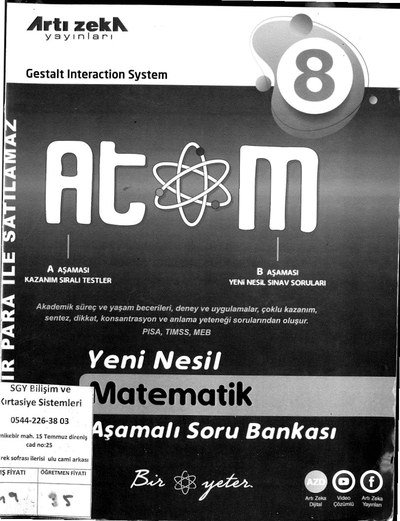 ATOM YENİ NESİL AŞAMALI SORU BANKASI Fenomen Fotokopi - YKS - KPSS - ALES