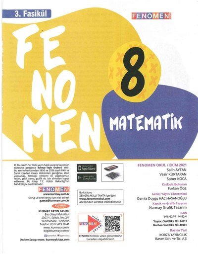 FENOMEN MATEMATİK SORU BANKASI 3. FASİKÜL Fenomen Fotokopi - YKS - KPSS - ALES