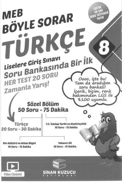 MEB BÖYLE SORAR TÜRKÇE SORU BANKASI Fenomen Fotokopi - YKS - KPSS - ALES