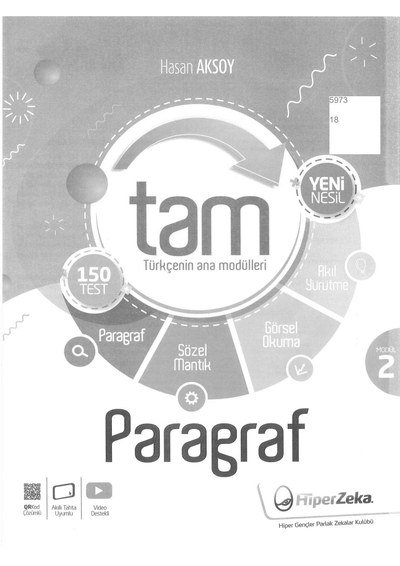 TÜRKÇENİN ANA MODÜLLERİ PARAGRAF Fenomen Fotokopi - YKS - KPSS - ALES