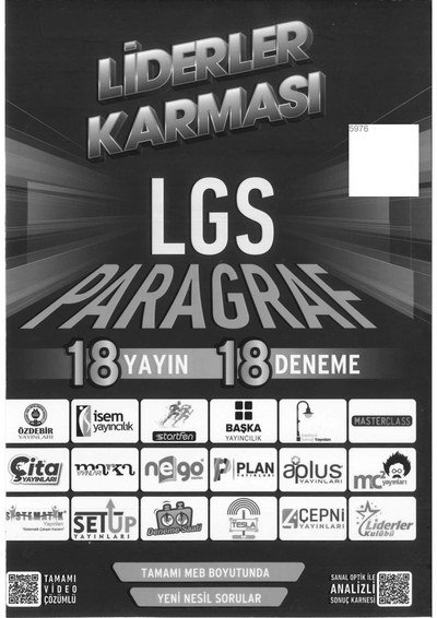 LİDERLER KARMASI LGS PARAGRAF 18 DENEME Fenomen Fotokopi - YKS - KPSS - ALES