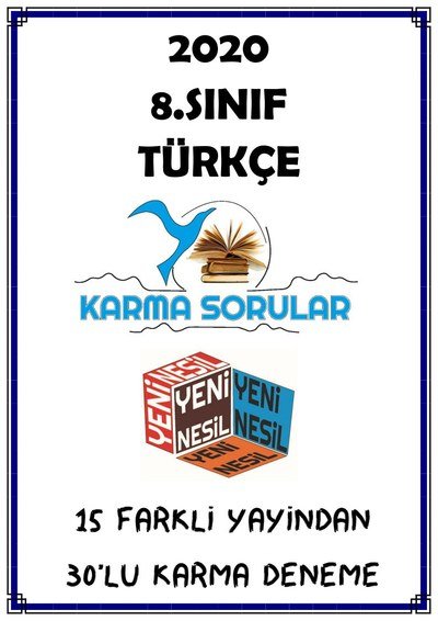 TÜRKÇE KARMA SORULAR 30'LU KARMA DENEME Fenomen Fotokopi - YKS - KPSS - ALES