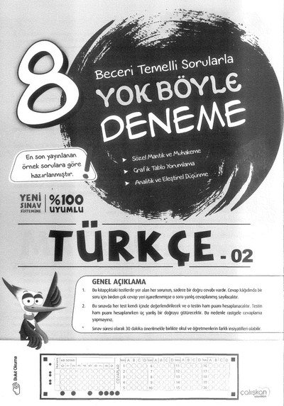 YOK BÖYLE DENEME TÜRKÇE Fenomen Fotokopi - YKS - KPSS - ALES