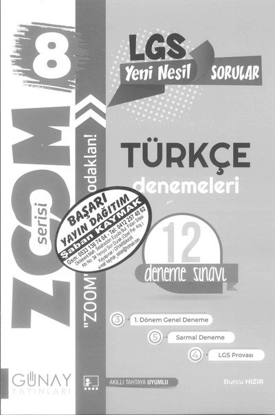 LGS YENİ NESİL SORULAR TÜRKÇE DENEMELERİ 12 DENEME SINAVI Fenomen Fotokopi - YKS - KPSS - ALES