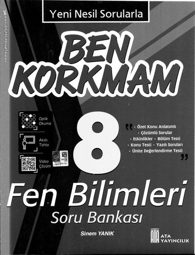 BEN KORKMAM FEN BİLİMLERİ SORU BANKASI Fenomen Fotokopi - YKS - KPSS - ALES