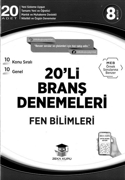 20'Lİ BRANŞ DENEMELERİ FEN BİLİMLERİ Fenomen Fotokopi - YKS - KPSS - ALES