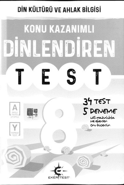 KONU KAZANIMLI DİN KÜLTÜRÜ VE AHLAK BİLİGİSİ TEST Fenomen Fotokopi - YKS - KPSS - ALES