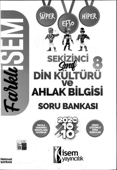 FARKLI İSEM DİN KÜLTÜRÜ VE AHLAK BİLGİSİ SORU BANKASI Fenomen Fotokopi - YKS - KPSS - ALES