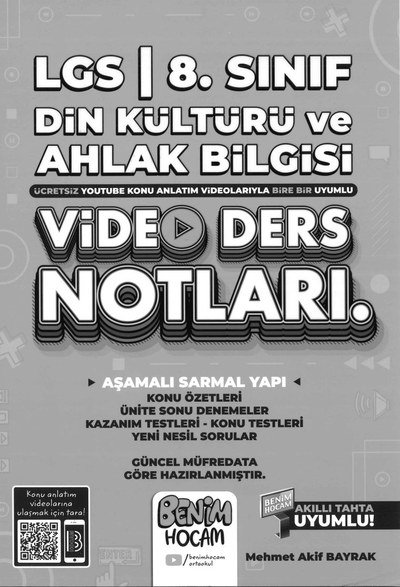 LGS DİN KÜLTÜRÜ VE AHLAK BİLGİSİ VİDEO DERS NOTLARI Fenomen Fotokopi - YKS - KPSS - ALES