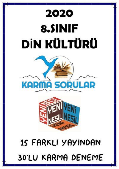 DİN KÜLTÜRÜ 15 FARKLI YAYINDAN 30'LU KARMA DENEME Fenomen Fotokopi - YKS - KPSS - ALES