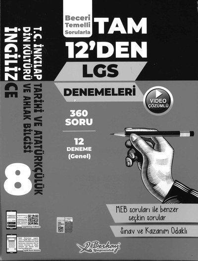 TAM 12'DEN LGS DENEMELERİ 360 SORU 12 DENEME (GENEL) Fenomen Fotokopi - YKS - KPSS - ALES