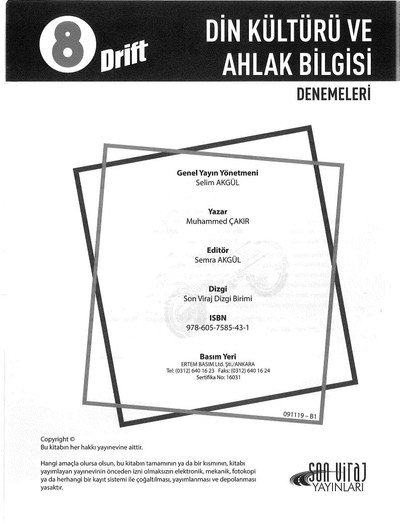 DİN KÜLTÜRÜ VE AHLAK BİLGİSİ DRİFT DENEMELERİ Fenomen Fotokopi - YKS - KPSS - ALES
