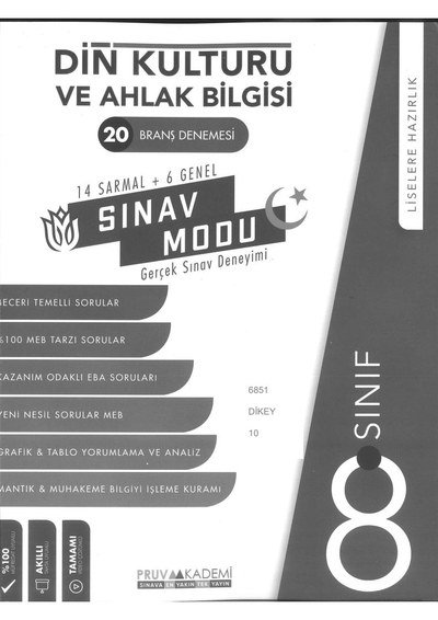 20 BRANŞ DENEMESİ DİN KÜLTÜRÜ VE AHLAK BİLGİSİ Fenomen Fotokopi - YKS - KPSS - ALES