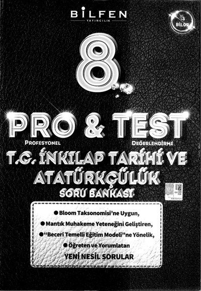 PRO & TEST T.C. İNKILAP TARİHİ VE ATATÜRKÇÜLÜK SORU BANKASI Fenomen Fotokopi - YKS - KPSS - ALES