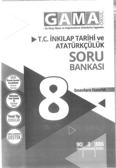 T.C. İNKILAP TARİHİ VE ATATÜRKÇÜLÜK SORU BANKASI Fenomen Fotokopi - YKS - KPSS - ALES