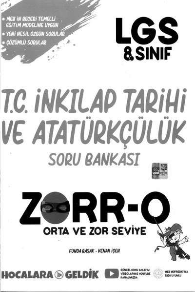 T.C. İNKILAP TARİHİ VE ATATÜRKÇÜLÜK SORU BANKASI ZORR-O Fenomen Fotokopi - YKS - KPSS - ALES