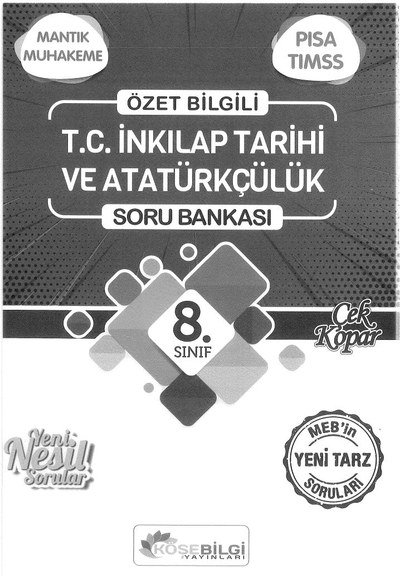 ÖZET BİLGİ T.C. İNKILAP TARİHİ VE ATATÜRKÇÜLÜK SORU BANKASI Fenomen Fotokopi - YKS - KPSS - ALES