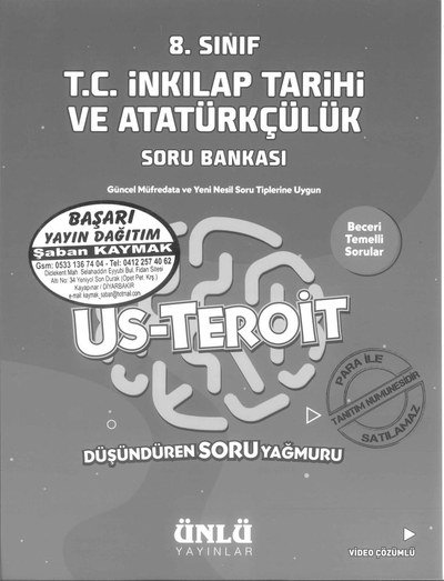 T.C. İNKILAP TARİHİ VE ATATÜRKÇÜLÜK US-TEROİT Fenomen Fotokopi - YKS - KPSS - ALES