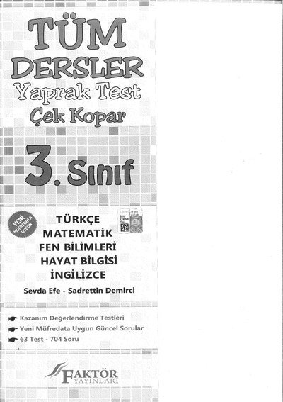 TÜM DERSLER Fenomen Fotokopi - YKS - KPSS - ALES