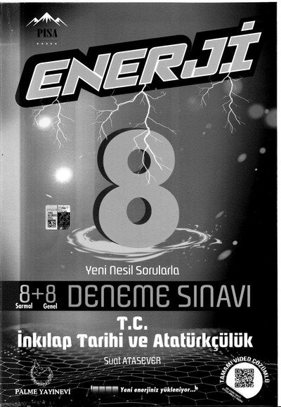 ENERJİ 8+8 DENEME SINAVI T.C. İNKILAP TARİHİ VE ATATÜRKÇÜLÜK Fenomen Fotokopi - YKS - KPSS - ALES