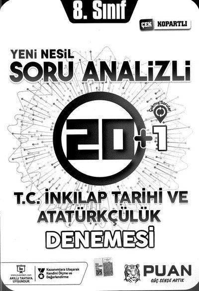 YENİ NESİL SORU ANALİZİ 20+1 T.C. İNKILAP TARİHİ VE ATATÜRKÇÜLÜK DENEMESİ Fenomen Fotokopi - YKS - KPSS - ALES