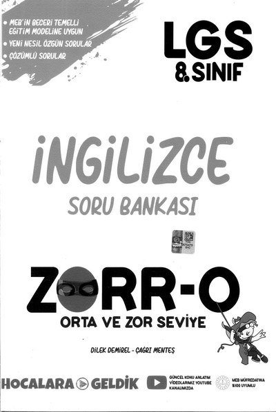 İNGİLİZCE SORU BANKASI ZORR-O