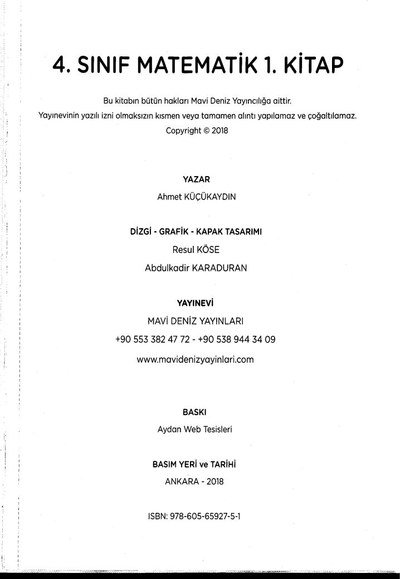 MATEMATİK 1. KİTAP Fenomen Fotokopi - YKS - KPSS - ALES