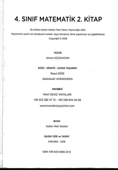 MATEMATİK 2. KİTAP Fenomen Fotokopi - YKS - KPSS - ALES