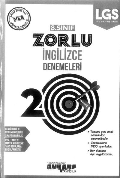 ZORLU İNGİLİZCE DENEMELERİ 20 DENEME