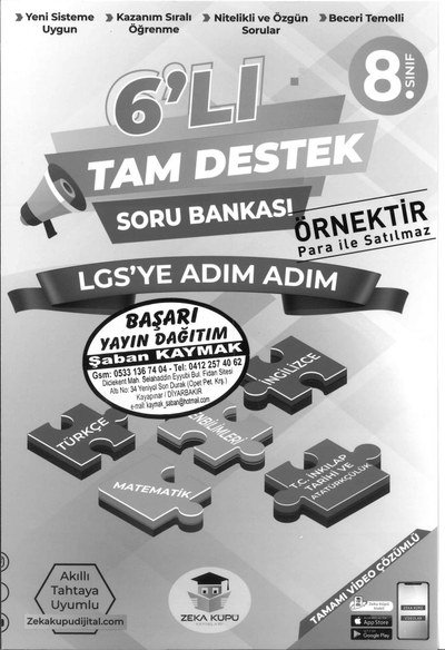 6'LI TAM DESTEK SORU BANKASI LGS'YE ADIM ADIM Fenomen Fotokopi - YKS - KPSS - ALES